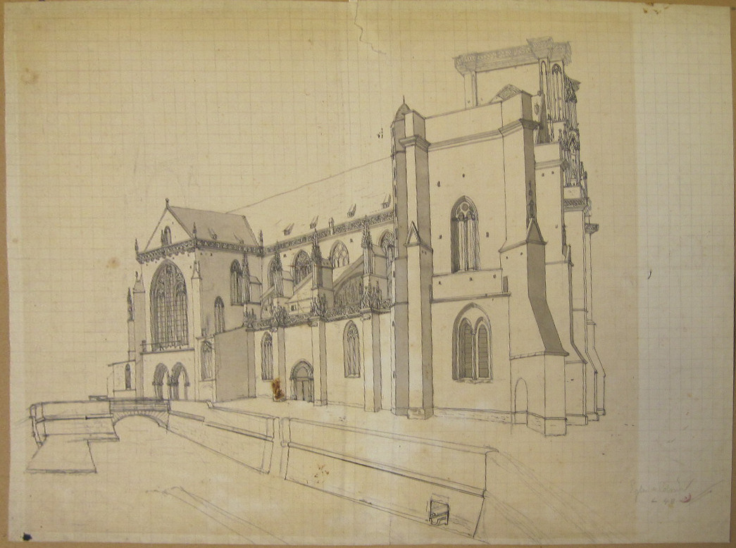 VUE DE COLMAR : FACE NORD DE LA COLLEGIALE SAINT MARTIN_0